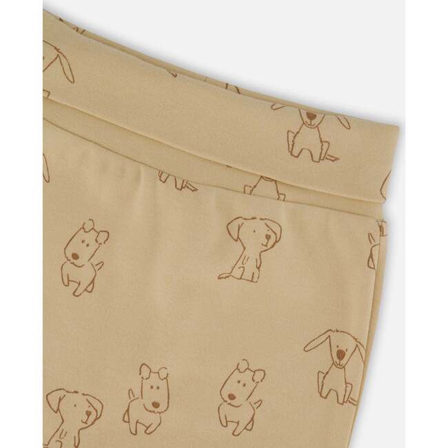 Organic Cotton Evolutive Pants Beige Printed Dogs, Beige Dog Print - Pants - 4