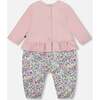 Organic Cotton Bi-Material Romper, Neutral Purple - Rompers - 2