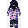 One-Piece Teknik Snowsuit, Pink and Blue Marble - Snowsuits - 5