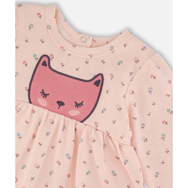 Organic Cotton Dress and Leggings Set, Pink Mini Floral - Mixed Apparel Set - 4