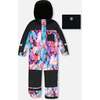 One-Piece Play Snowsuit, Black Butterfly Print - Snowsuits - 1 - thumbnail