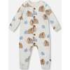 One-Piece Fleece Romper, Beige Mammoth Print - Rompers - 1 - thumbnail