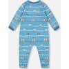 One-Piece Organic Cotton Pajama, Blue Dog Print - Pajamas - 2