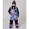 One-Piece Play Snowsuit, Black Butterfly Print - Snowsuits - 2
