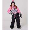 One-Piece Play Snowsuit, Black Retro Flower Print - Snowsuits - 2