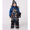 One-Piece Play Snowsuit, Black Dinosaur Print - Snowsuits - 4
