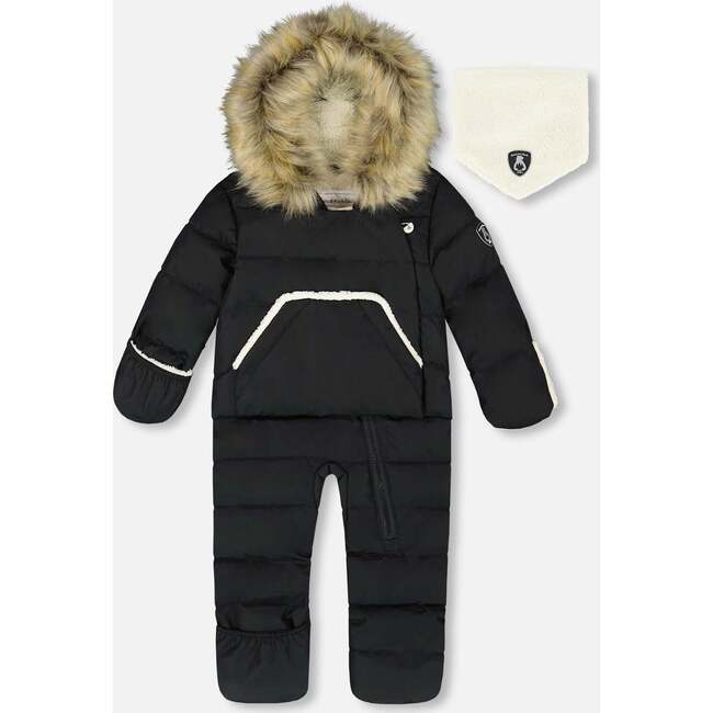 One-Piece Baby Snug Snowsuit Designed for Car Seat, Black