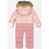 One-Piece Baby Snug Snowsuit Designed for Car Seat, Pink Mini Flowers - Snowsuits - 4