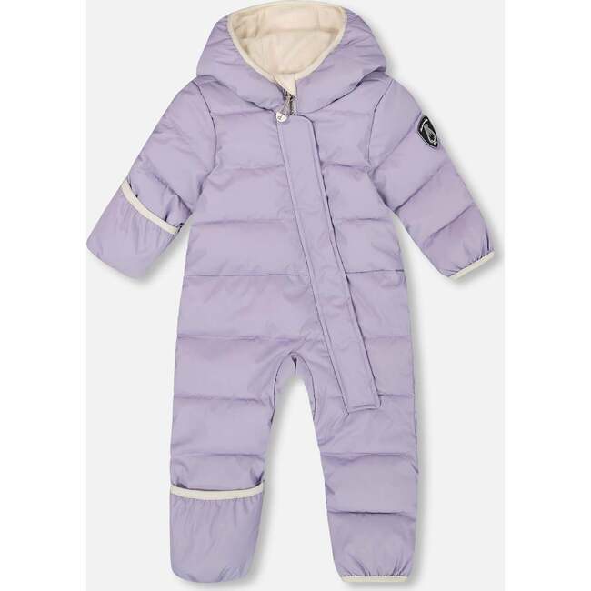 One-Piece Baby Cloud Compressible Snowsuit Designed for Car Seat, Purple Gray
