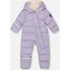 One-Piece Baby Cloud Compressible Snowsuit Designed for Car Seat, Purple Gray - Snowsuits - 1 - thumbnail