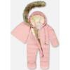 One-Piece Baby Snug Snowsuit Designed for Car Seat, Pink - Snowsuits - 3