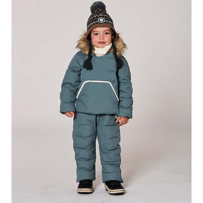 One-Piece Baby Snug Snowsuit Designed for Car Seat, Dark Gray Blue - Snowsuits - 2