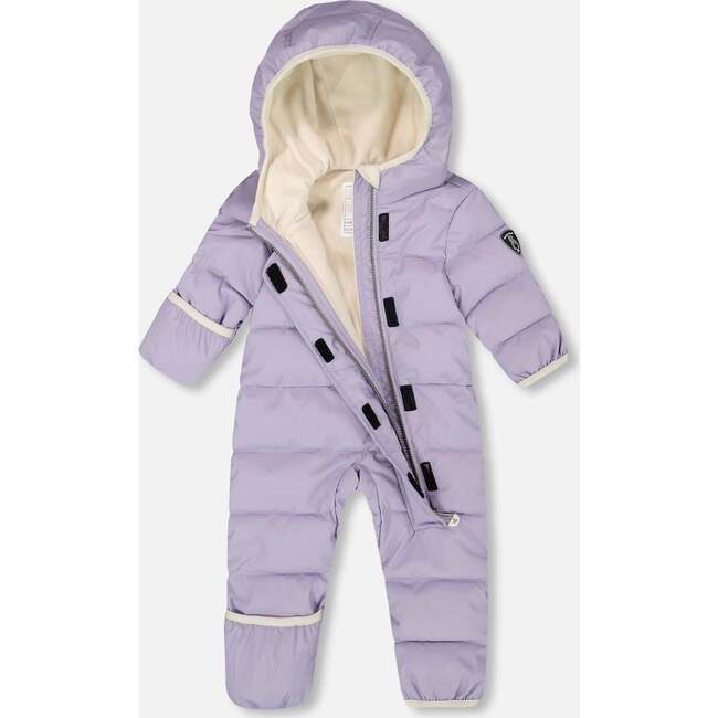 One-Piece Baby Cloud Compressible Snowsuit Designed for Car Seat, Purple Gray - Snowsuits - 2