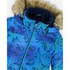 One-Piece Discover Snowsuit, Blue Gradient Dinosaur Print - Snowsuits - 3