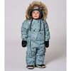 One-Piece Baby Play Snowsuit Designed for Car Seat, Sage Animal Print - Snowsuits - 2