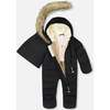 One-Piece Baby Snug Snowsuit Designed for Car Seat, Black - Snowsuits - 2