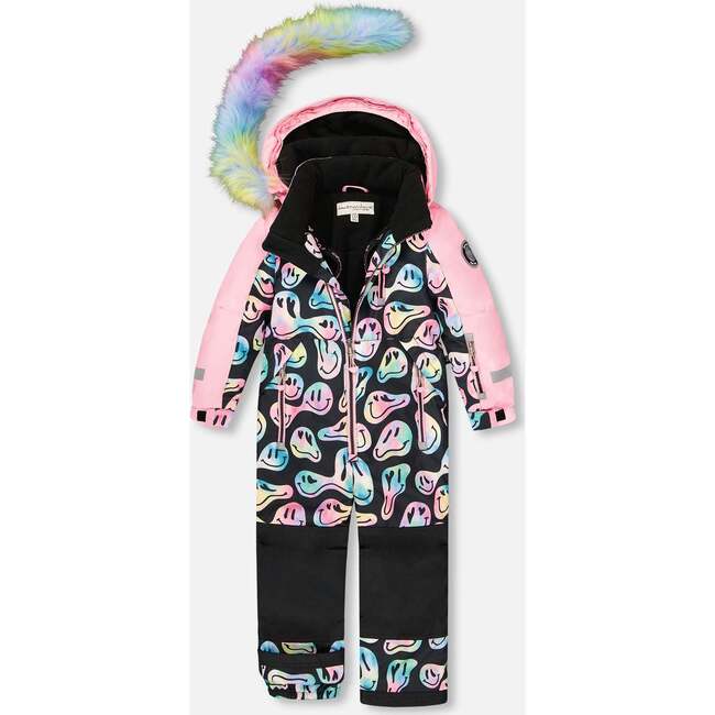 One-Piece Play Snowsuit, Smiley Face Girl - Snowsuits - 3