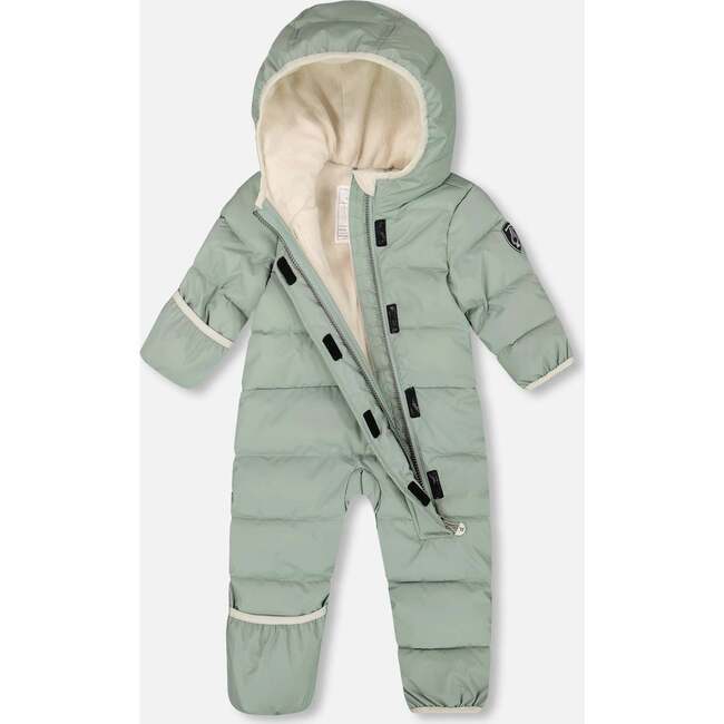 One-Piece Baby Cloud Compressible Snowsuit Designed for Car Seat, Sage Green - Snowsuits - 3