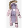 One-Piece Baby Play Snowsuit Designed for Car Seat, Lilac Cat Print - Snowsuits - 3