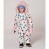 One-Piece Baby Play Snowsuit Designed for Car Seat, Off-White Flower Print - Snowsuits - 3