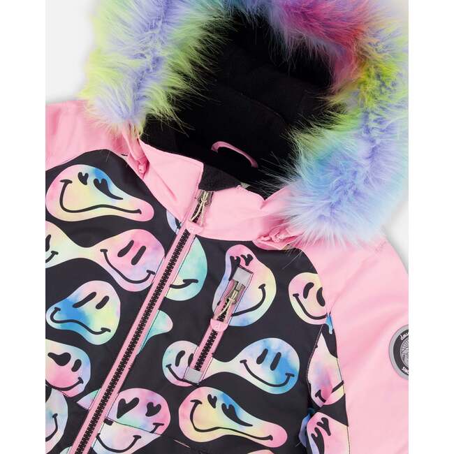 One-Piece Play Snowsuit, Smiley Face Girl - Snowsuits - 4