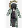 One-Piece Baby Play Snowsuit Designed for Car Seat, Sage Animal Print - Snowsuits - 3