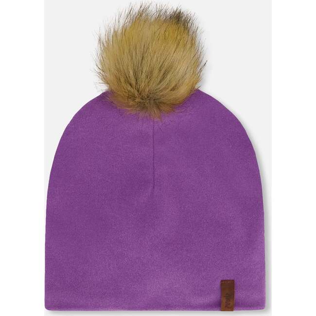 Mid-Season Jersey Removable Pompom Hat, Lavender