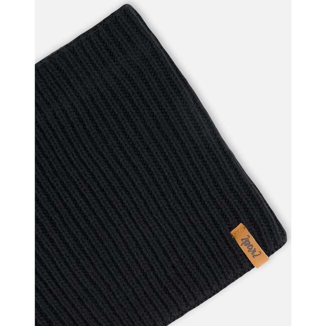Mid-Season Knit Neck Warmer, Black - Scarves - 3