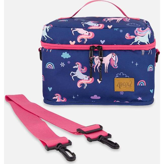Lunch Box, Navy Unicorn Print