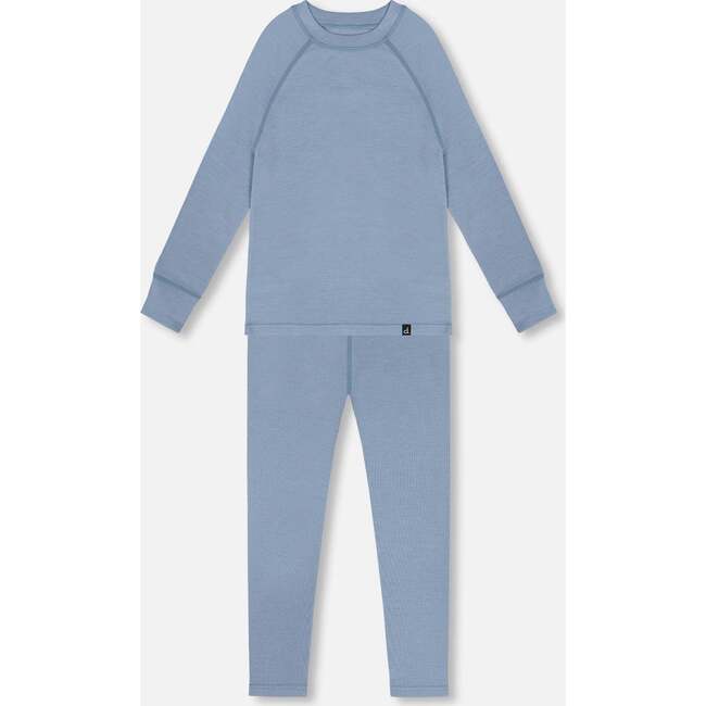 Merino Wool Base Layer Set, Blue Gray