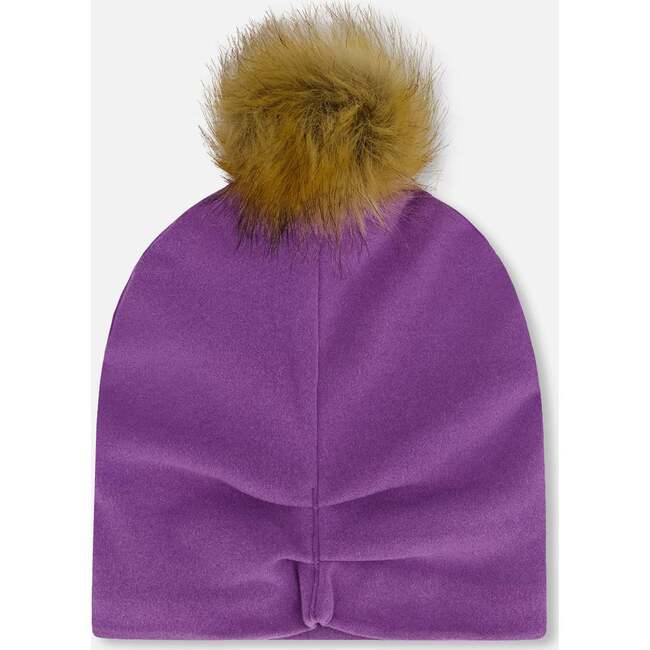 Mid-Season Jersey Removable Pompom Hat, Lavender - Winter Hats - 2