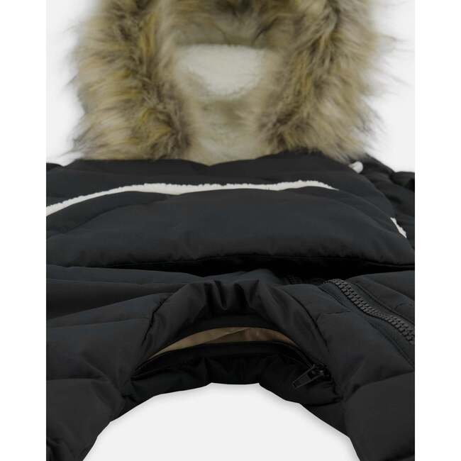 One-Piece Baby Snug Snowsuit Designed for Car Seat, Black - Snowsuits - 5