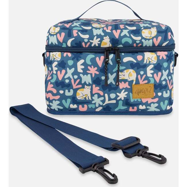 Lunch Box, Green Cat Print