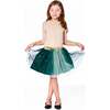 Mesh Skirt with Bow, Forest Green - Skirts - 2