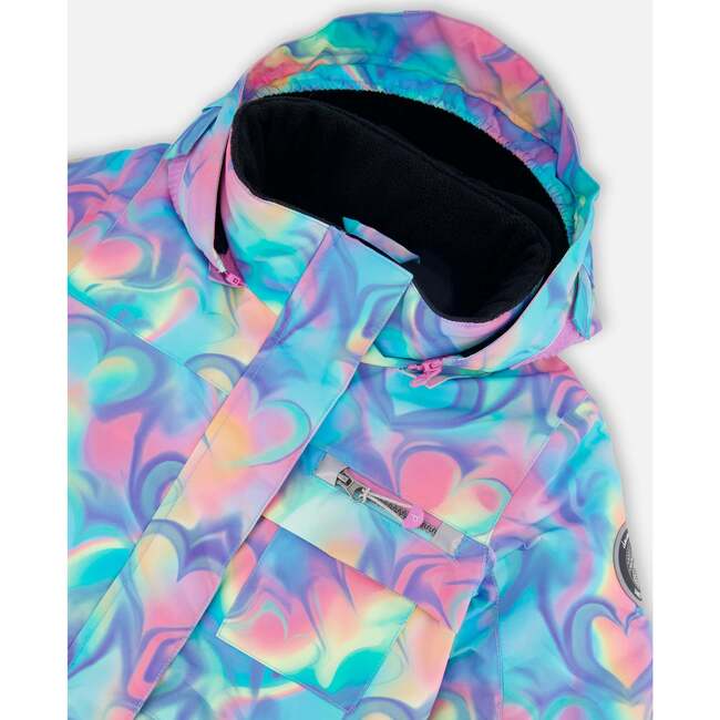One-Piece Play Snowsuit, Rainbow Heart Print - Snowsuits - 6