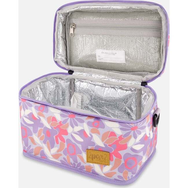 Lunch Box, Lilac Retro Flower Print - Lunchbags - 3