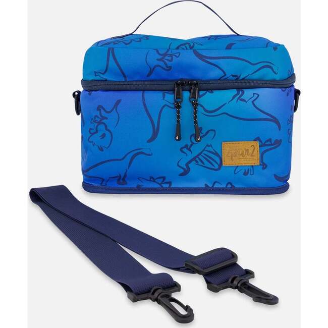 Lunch Box, Blue Gradient Dinosaur Print