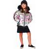 Multicolor Metallic Quilted Bomber-Style Winter Coat, Black and Multicolor - Jackets - 4