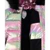 Multicolor Metallic Quilted Bomber-Style Winter Coat, Black and Multicolor - Jackets - 5