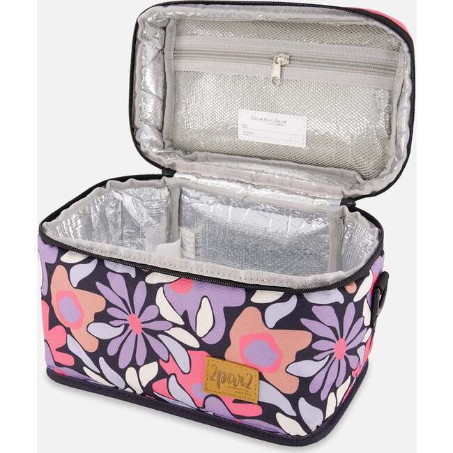 Lunch Box, Black Retro Flower Print - Lunchbags - 3