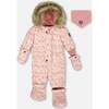 One-Piece Baby Original Puffy Snowsuit, Pink Mini Flowers - Snowsuits - 1 - thumbnail
