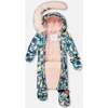 One-Piece Baby Play Snowsuit Designed for Car Seat, Green Cat Print - Snowsuits - 3