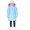Long Wavy Quilt Puffy Winter Coat, Powder Blue - Jackets - 2