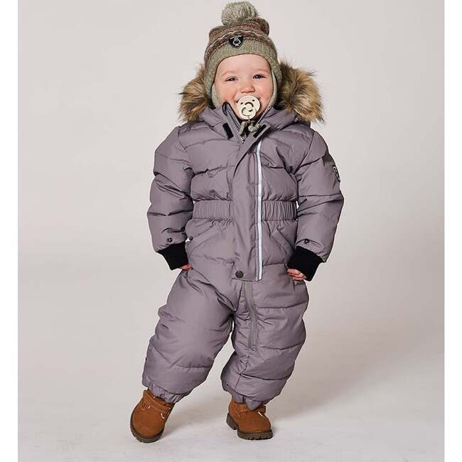 One-Piece Baby Original Puffy Snowsuit, Gray - Snowsuits - 2