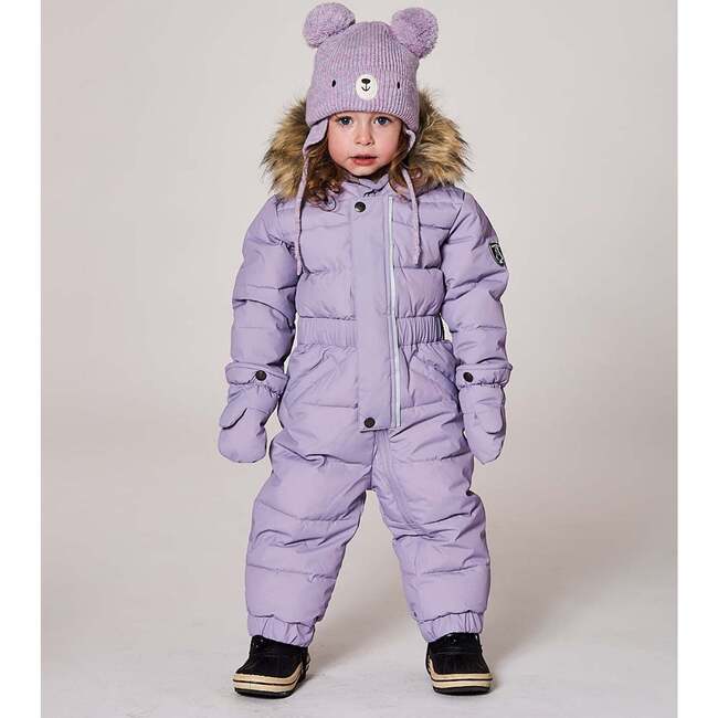 One-Piece Baby Original Puffy Snowsuit, Purple Gray - Snowsuits - 2