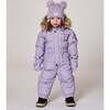 One-Piece Baby Original Puffy Snowsuit, Purple Gray - Snowsuits - 2