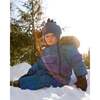 One-Piece Baby Play Snowsuit Designed for Car Seat, Blue Gradient Dinosaur Print - Snowsuits - 2