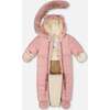 One-Piece Baby Layette Snowsuit Designed for Car Seat, Dusty Pink - Snowsuits - 2