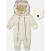 One-Piece Baby Layette Snowsuit Designed for Car Seat, White Asparagus - Snowsuits - 1 - thumbnail