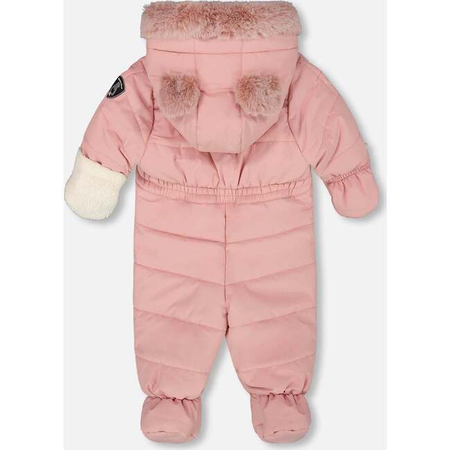 One-Piece Baby Layette Snowsuit Designed for Car Seat, Dusty Pink - Snowsuits - 3